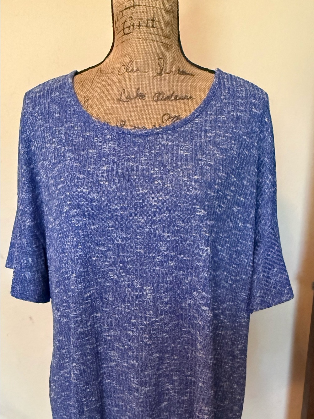 East 5th Heathered Blue Scoop Neck Short Sleeve Top